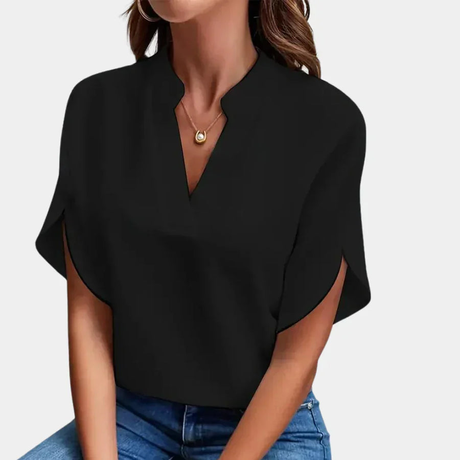 Maeve Split Sleeve V-Neck Blouse