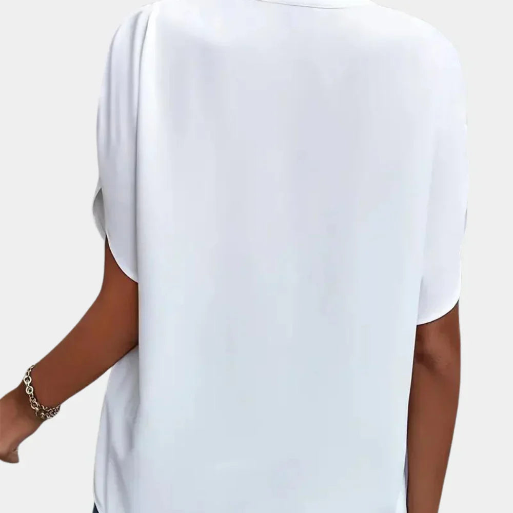 Maeve Split Sleeve V-Neck Blouse