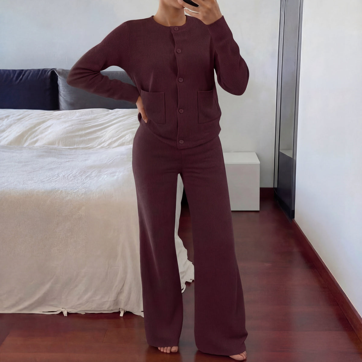 LUCIA™ - Cozy Knit Sweater & Wide Leg Two-Piece Set
