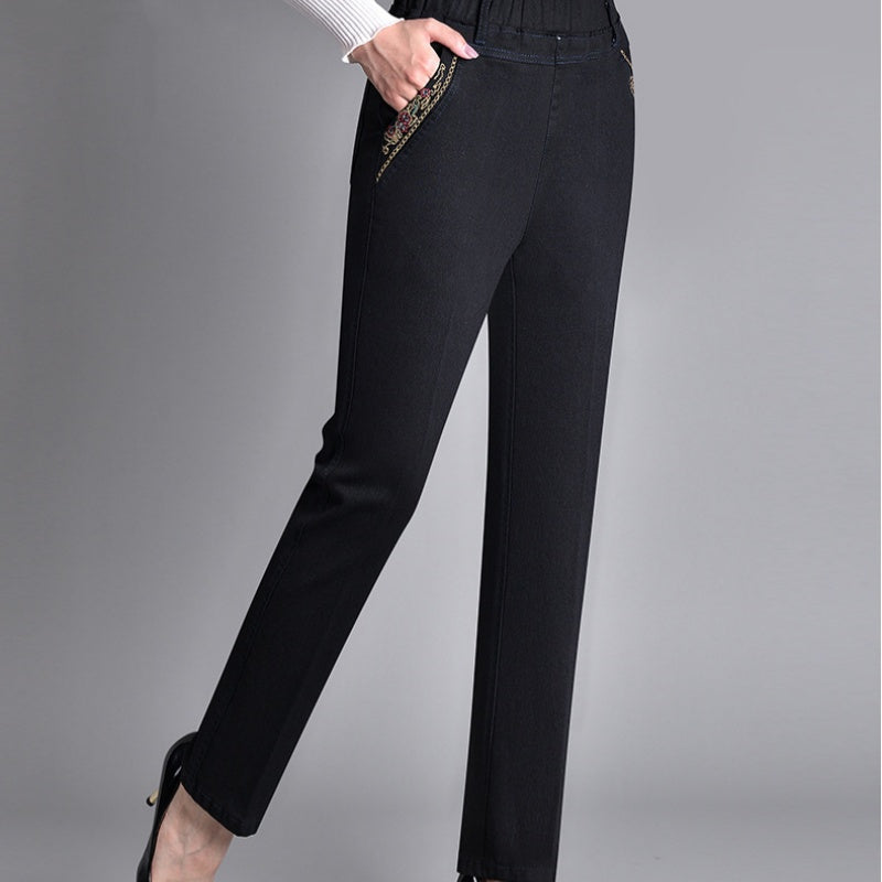 Laluna® | Damesjeans met zijzakken en elastische taille