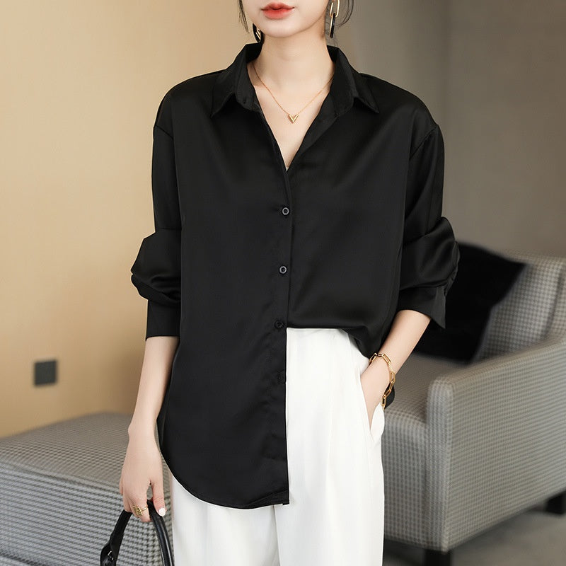 Tessa Satin Long Sleeve Top
