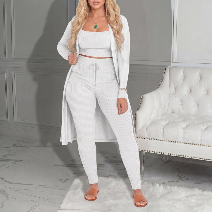 AMARIE™ - Cozy Three Piece Cardigan & Leggings Co-Ord Set